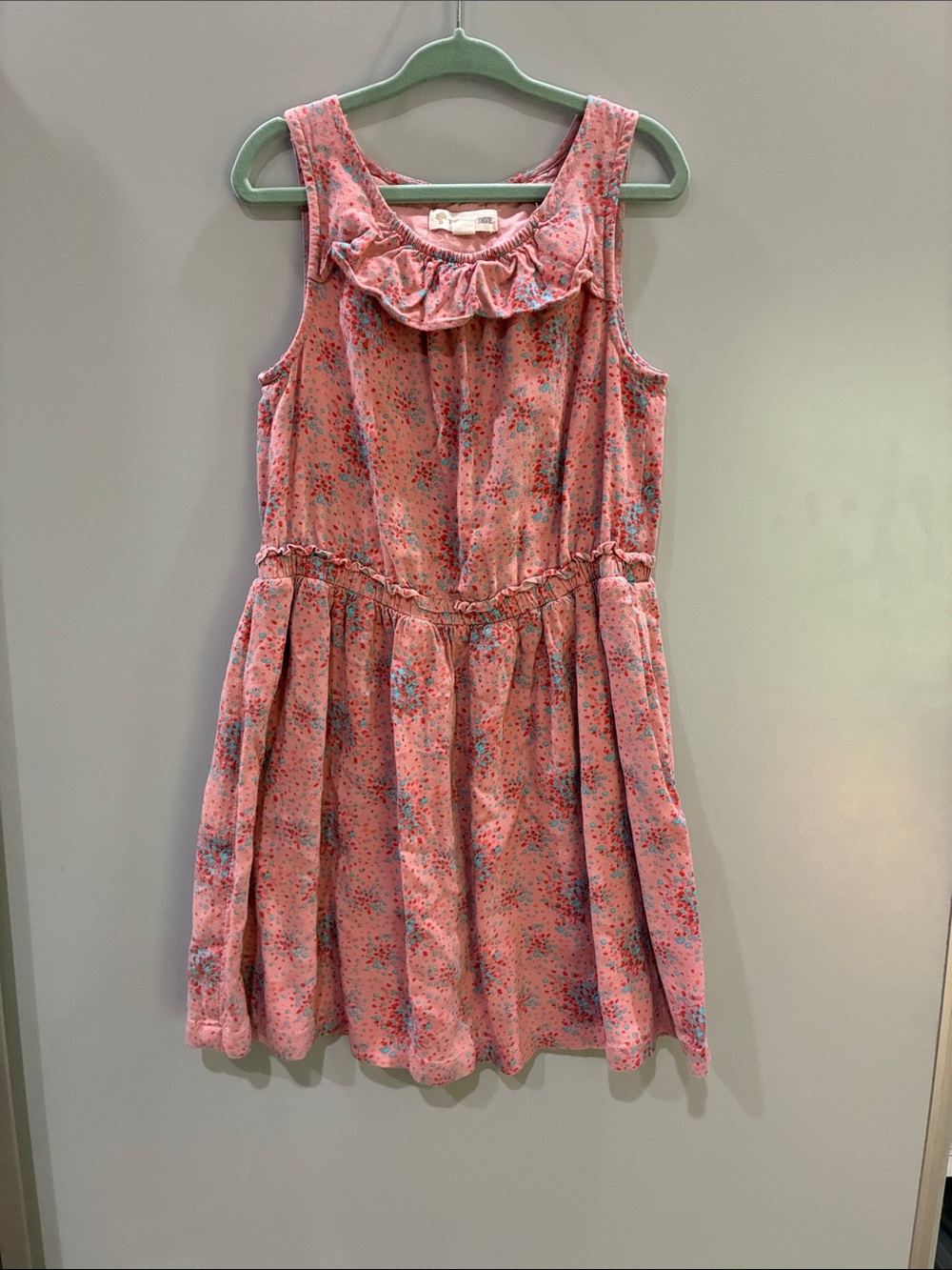 Tucker + Tate Coral Pink Floral Ruffle Neck Dress